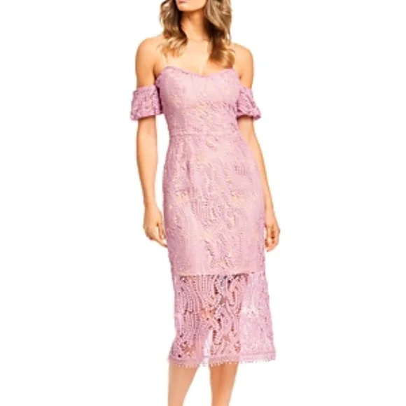open lace back dress Viv Dress – Dress the Population main image 1